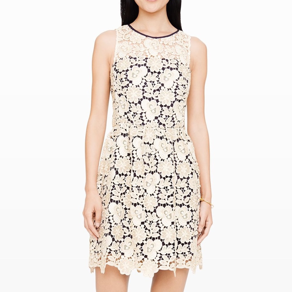 Club monaco Jayla lace dress in metallic size 10